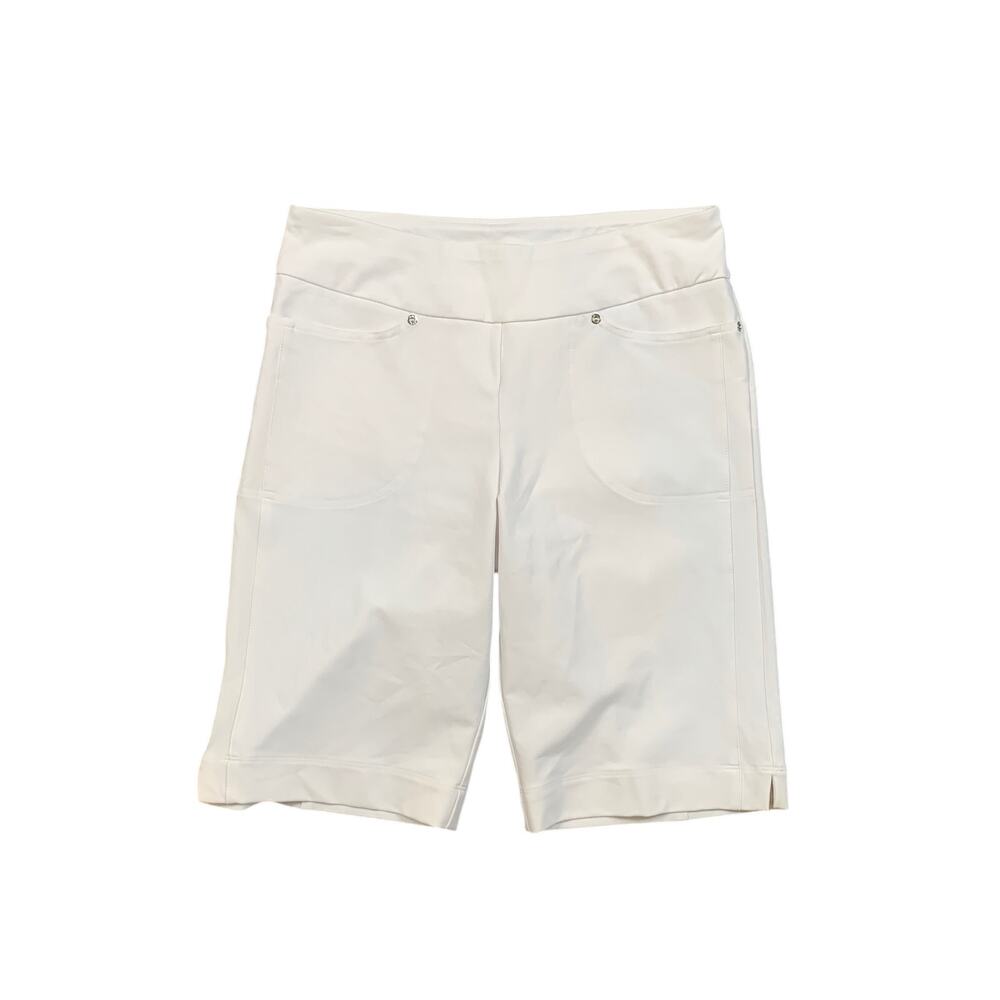 Tail Shorts Womens 8 White Bermuda Stretch Pockets Pull On Elastic Waist Golf